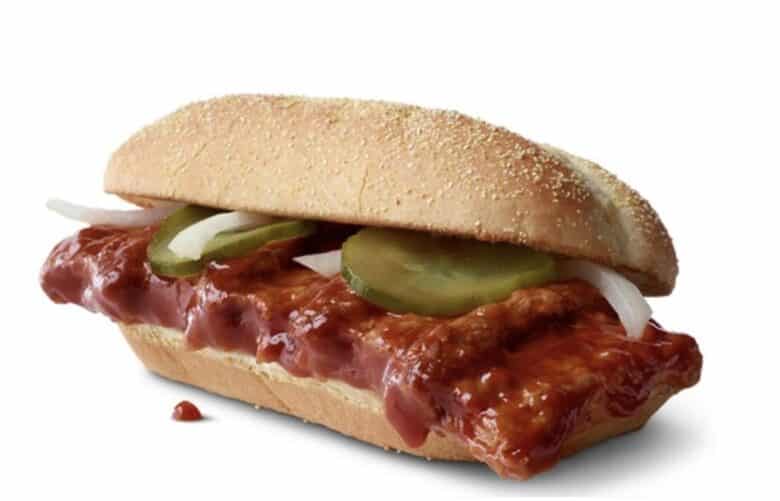 The McDonald's McRib sandwich