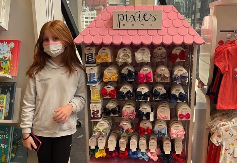 Pixie Curtis with her Pixie's Bows