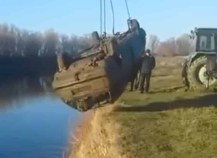 Vehicle pulled from river