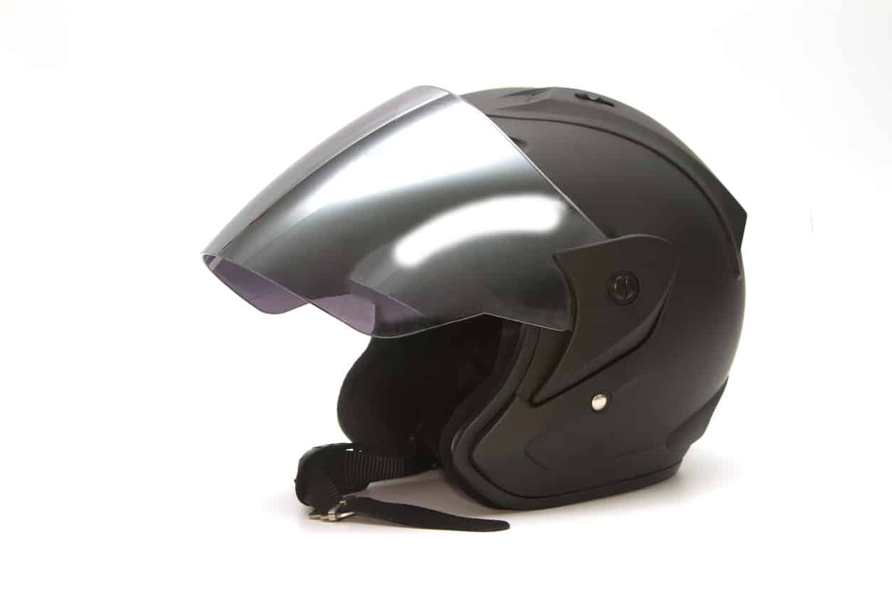 Black motorcycle helmet