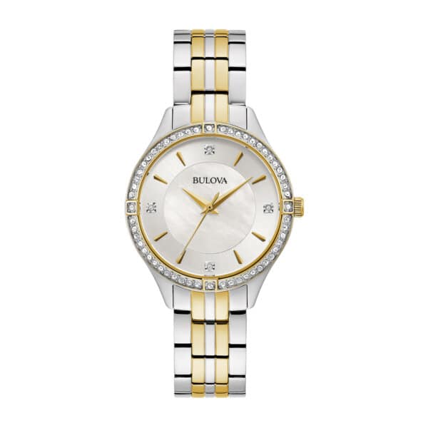 Bulova Women's Crystal Accent Two-Tone Stainless Steel Bracelet Watch