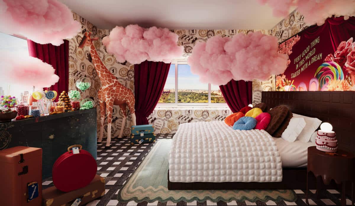 Willy Wonka sweet stay in a themed hotel room