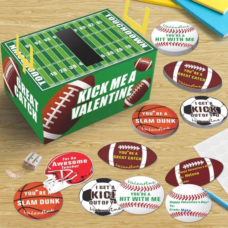 football valentine box
