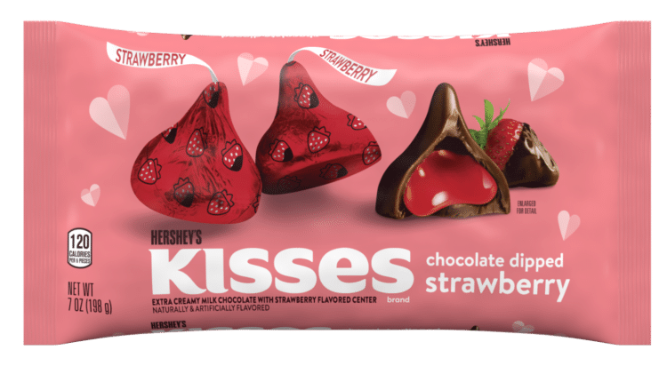Hershey's Kisses chocolate-dipped strawberry.