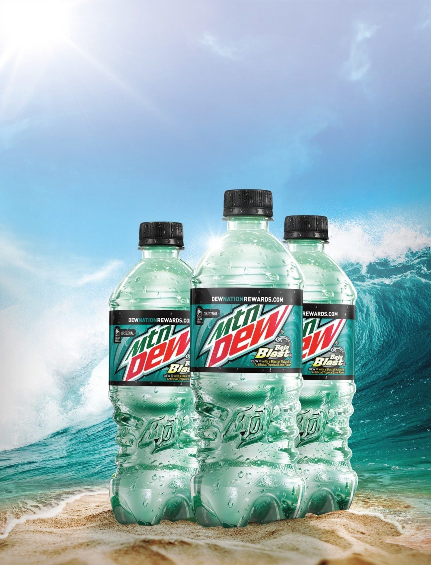 Baja Blast Mountain Dew in bottles