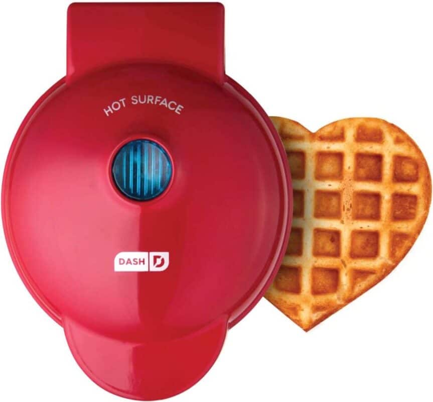 A heart-shaped waffle maker.