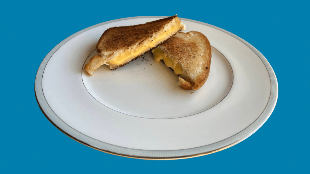 Grilled cheese sandwich cooked in avocado oil