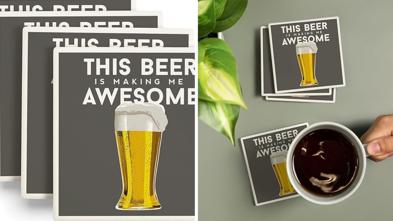 Pilsner Glass beer quote coasters
