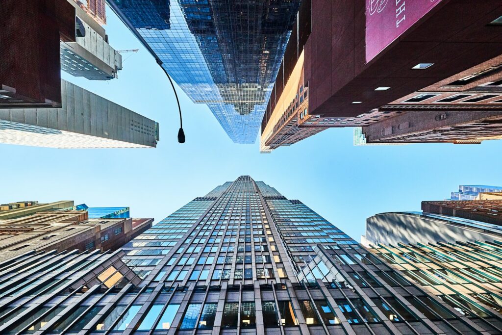 high-angle photography of high r ise buildings