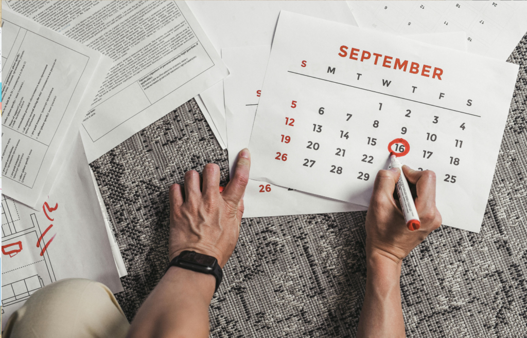 A calendar reminder update