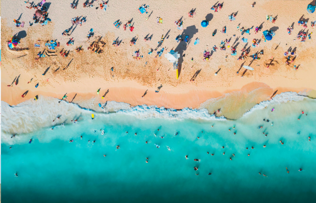 Tourists on Beach