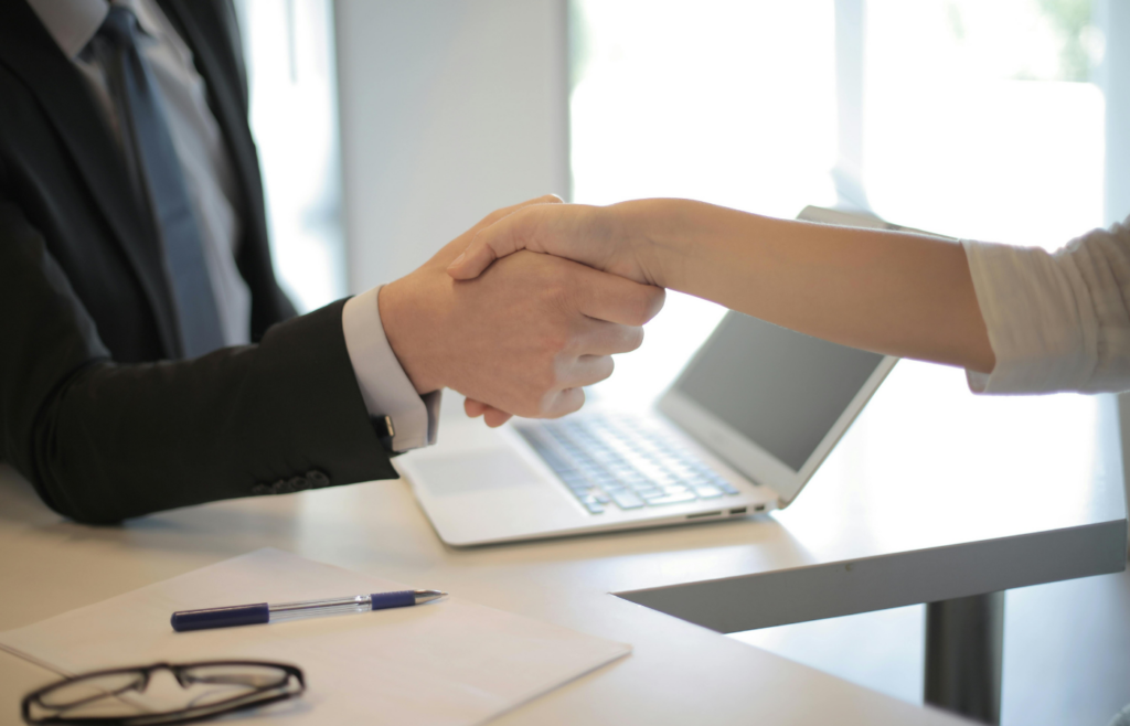 Person in Black Suit Hired An Employee