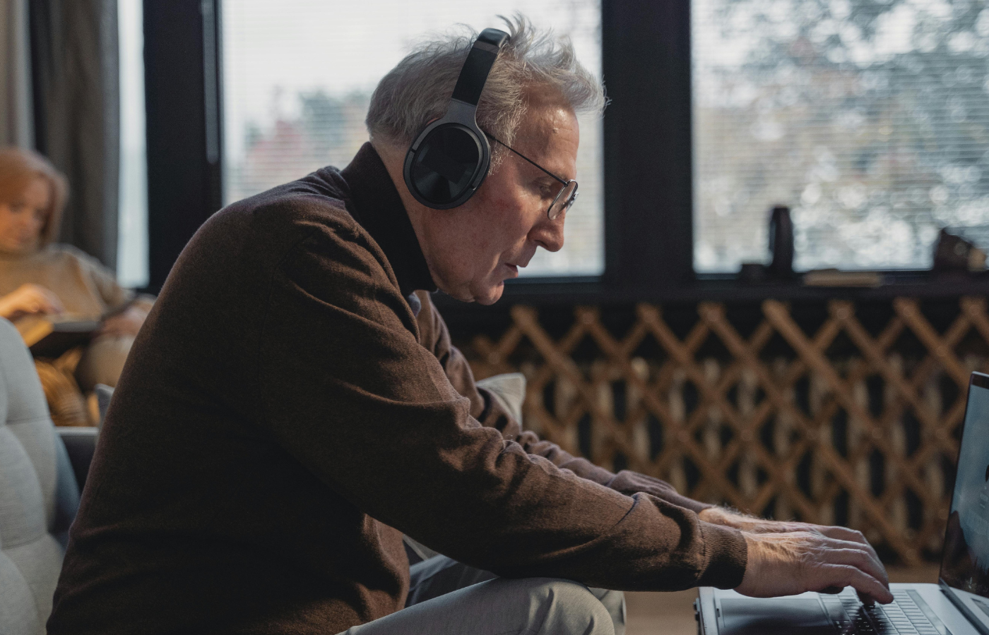 A person working peacefully with Using a Laptop