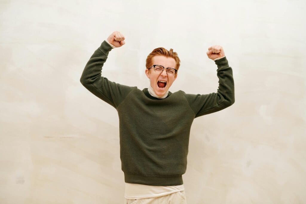 man screaming
