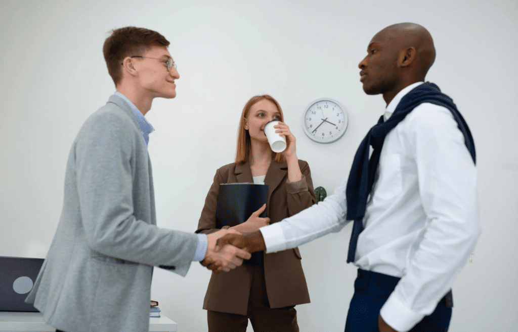 two people shaking hands