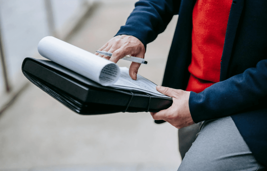 person with paper