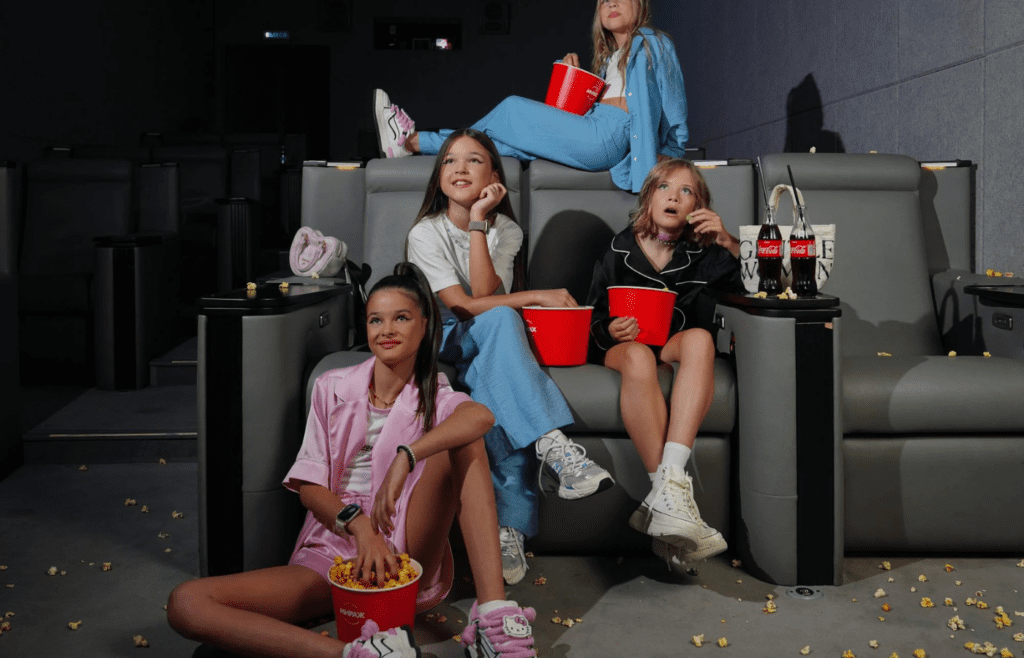 kids watching movie