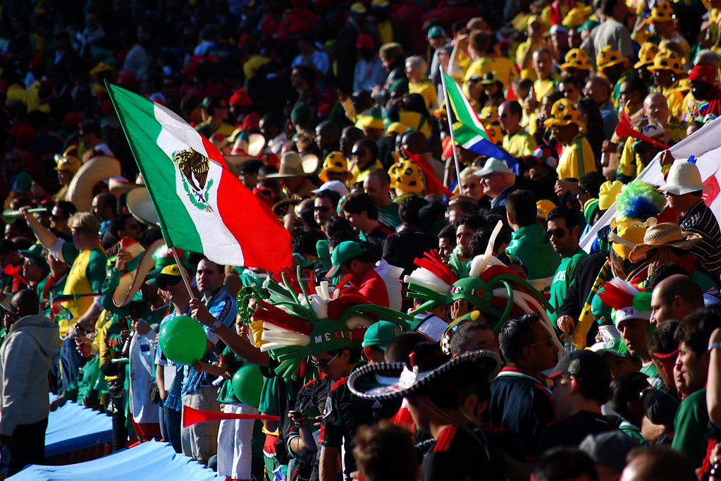 Mexico soccer fans stadium flags