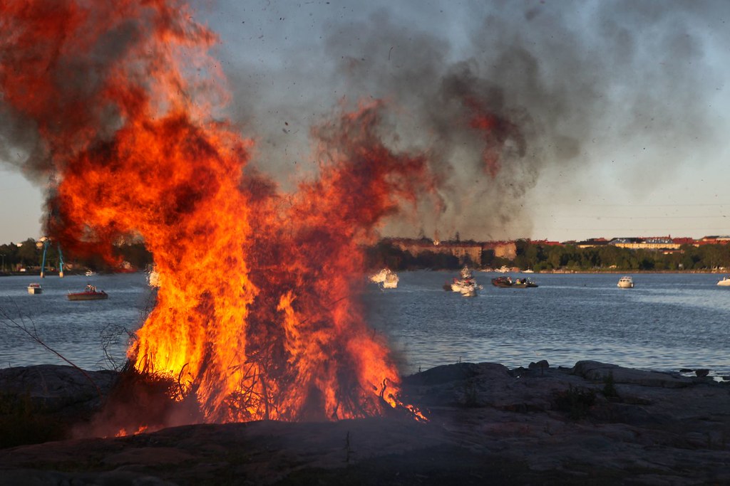 Finnish bonfire at midsummer