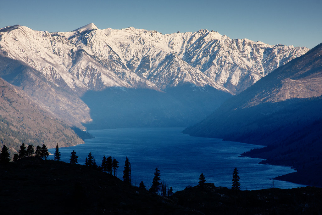 Beautiful view of Spring Sunrise on Lake Chelan, WA