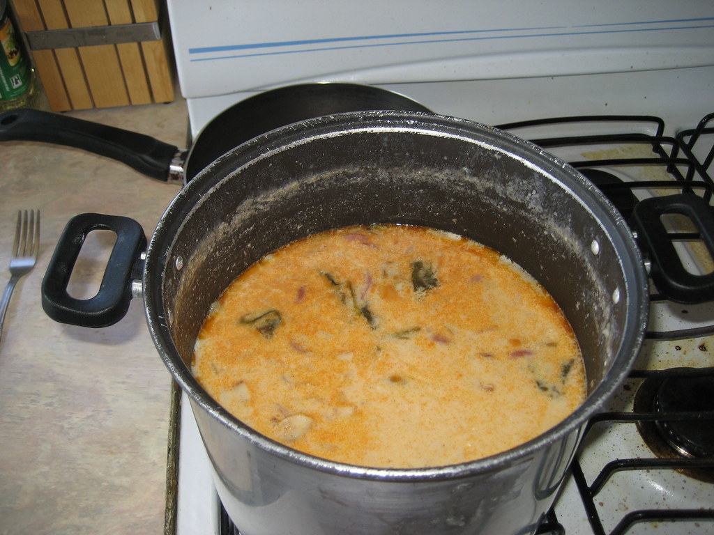Grandma's homemade soup on the stove