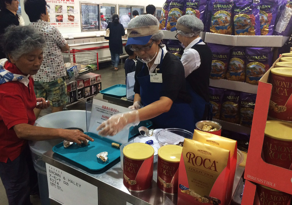 Almond Roca samples in Costco 