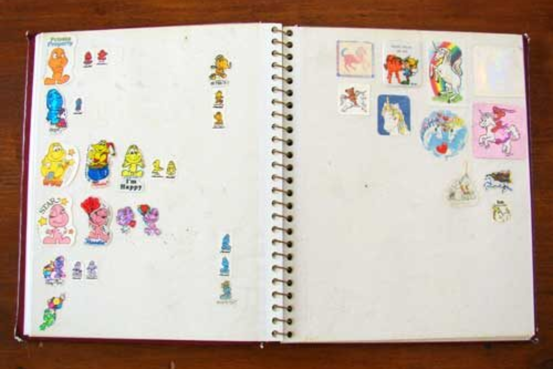 Childhood sticker notebook collection