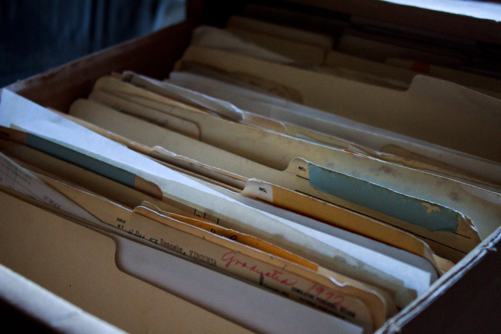 Old school record file folders